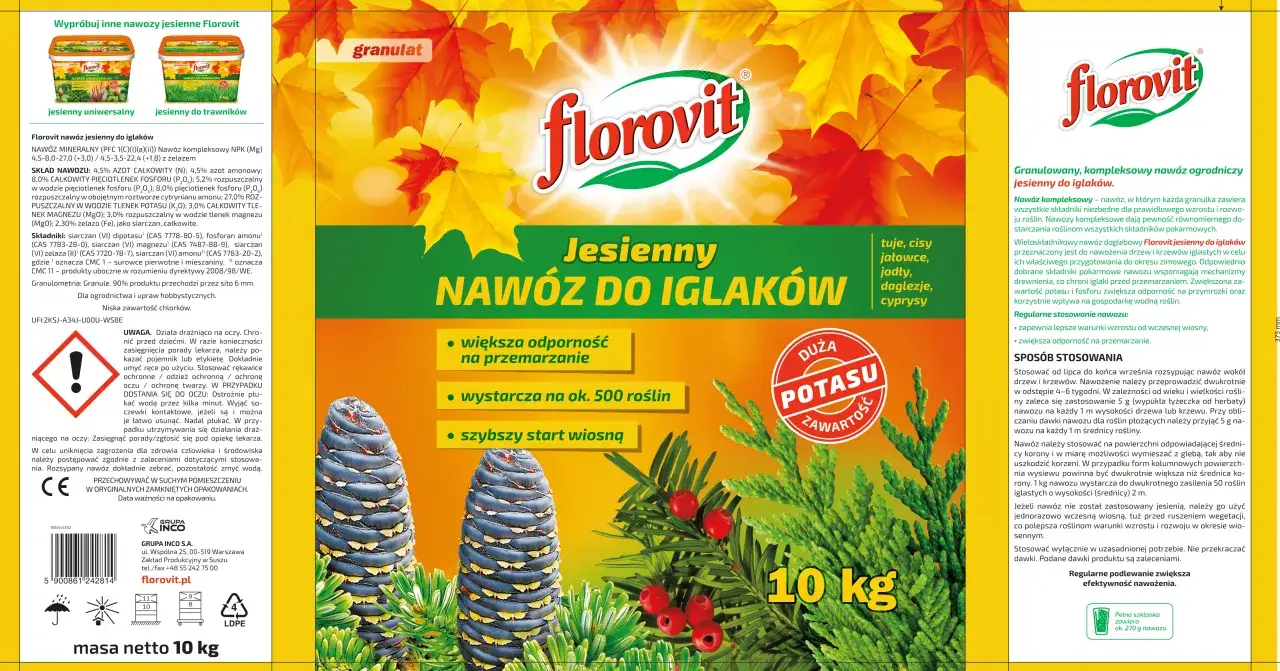 etykieta nawozu jesiennego do iglaków